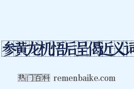 参黄龙机悟后呈偈近义词是什么意思的图片